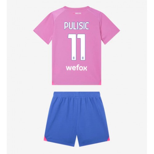 AC Milan Christian Pulisic #11 Rezervni Dres za djecu 2023-24 Kratak Rukav (+ Kratke hlače)